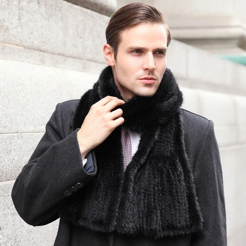 Sammy Jackson™ Gebreide Sjaal | Warme en stijlvolle nertsbont sjaal