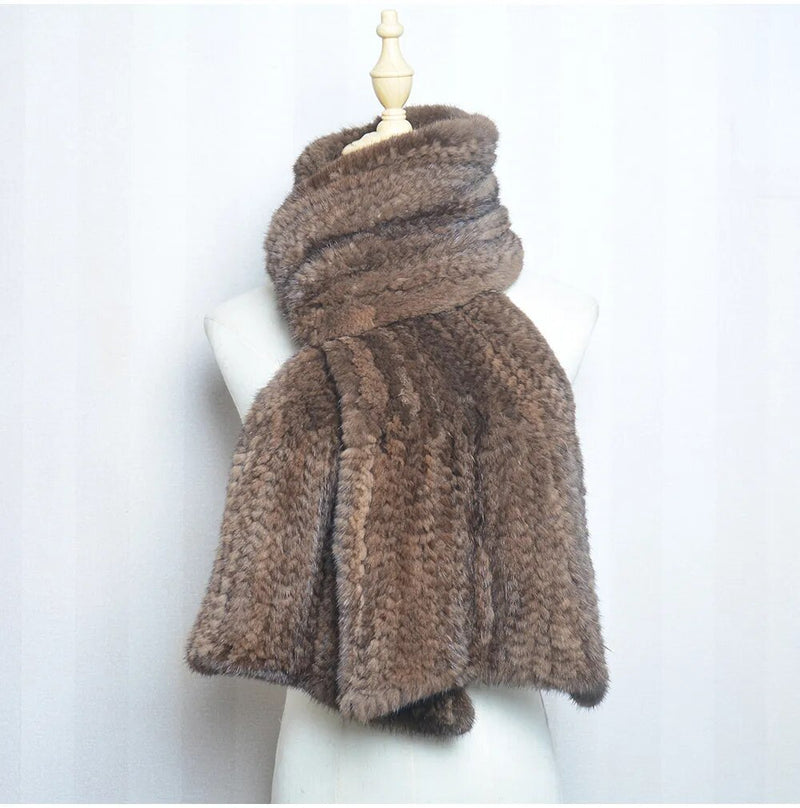 Sammy Jackson™ Gebreide Sjaal | Warme en stijlvolle nertsbont sjaal
