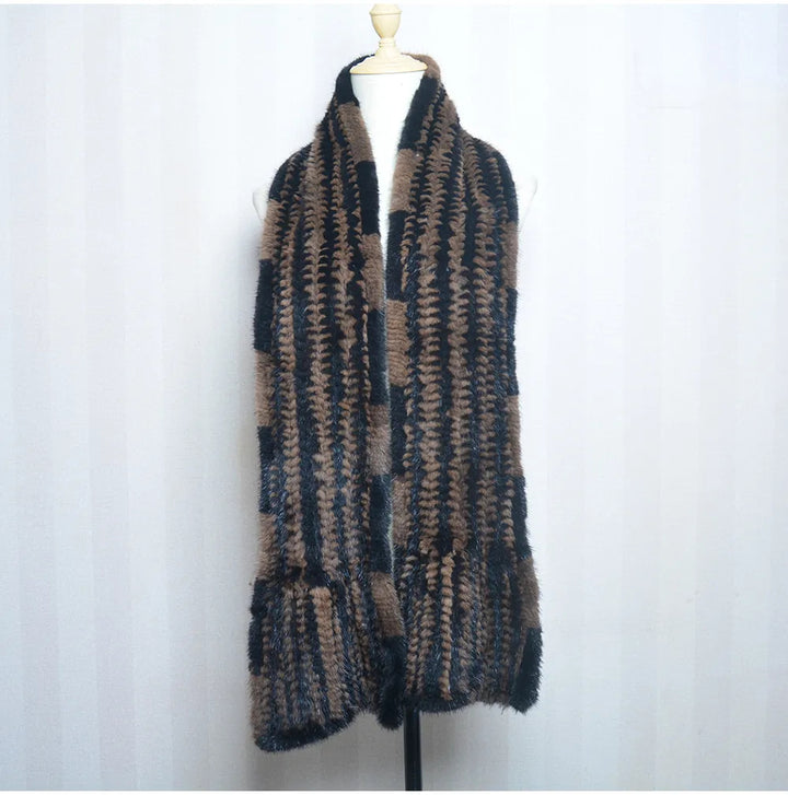 Sammy Jackson™ Gebreide Sjaal | Warme en stijlvolle nertsbont sjaal