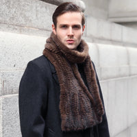Sammy Jackson™ Gebreide Sjaal | Warme en stijlvolle nertsbont sjaal