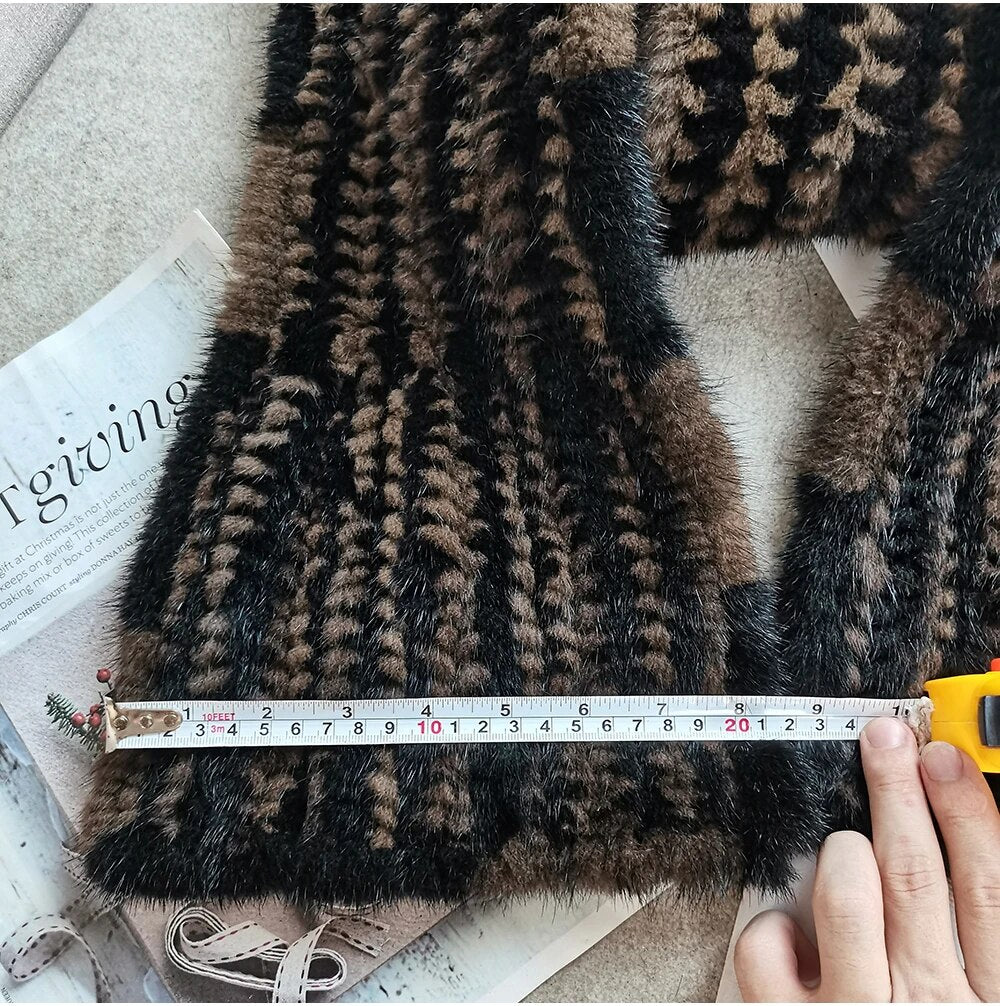 Sammy Jackson™ Gebreide Sjaal | Warme en stijlvolle nertsbont sjaal