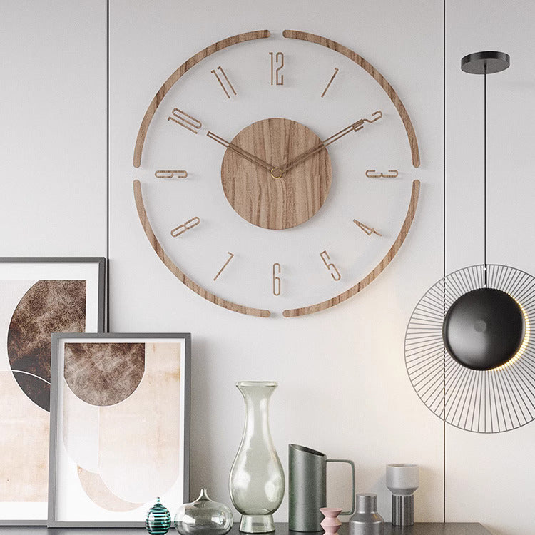Scandinavische Stijl Houten Wandklok - WoodWave