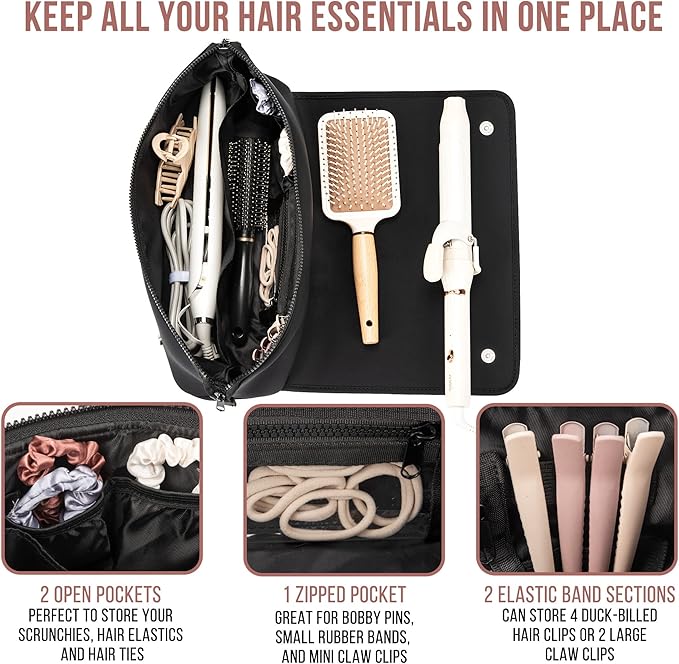 2-in-1 Haartools Reistas & Hittebestendige Mat