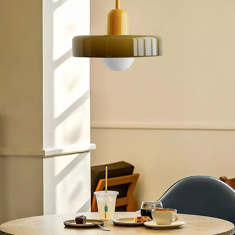 Lampa wisząca z kolorowego szkła - BauLume