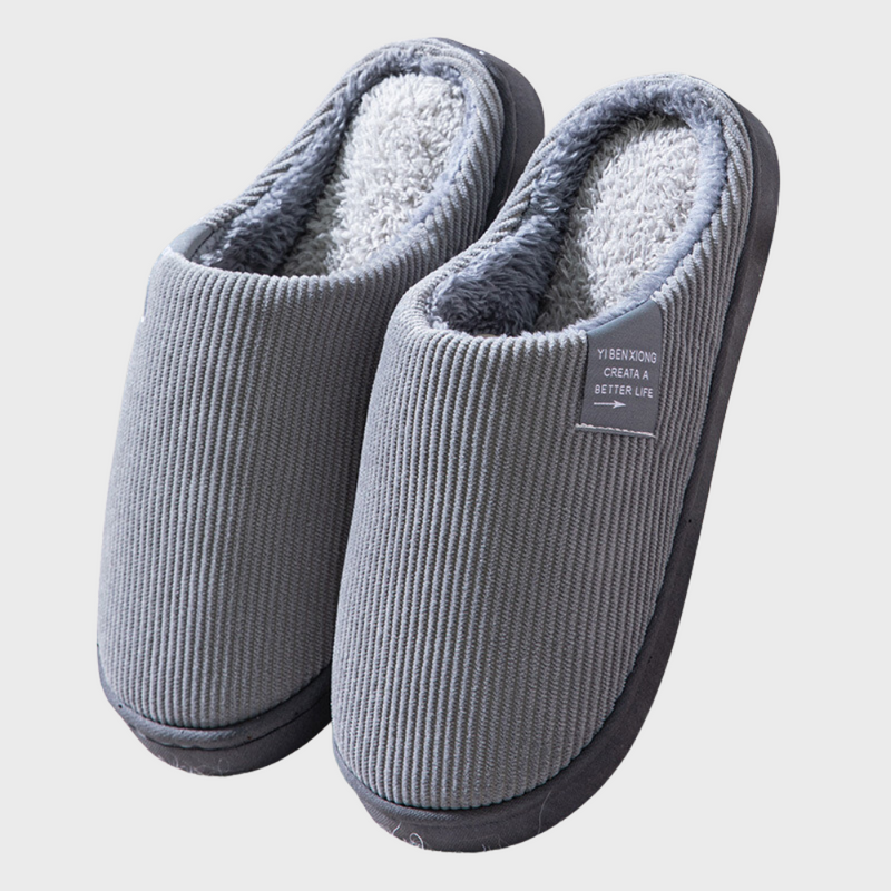 Sally - Warm Ribbed Lined Slippers