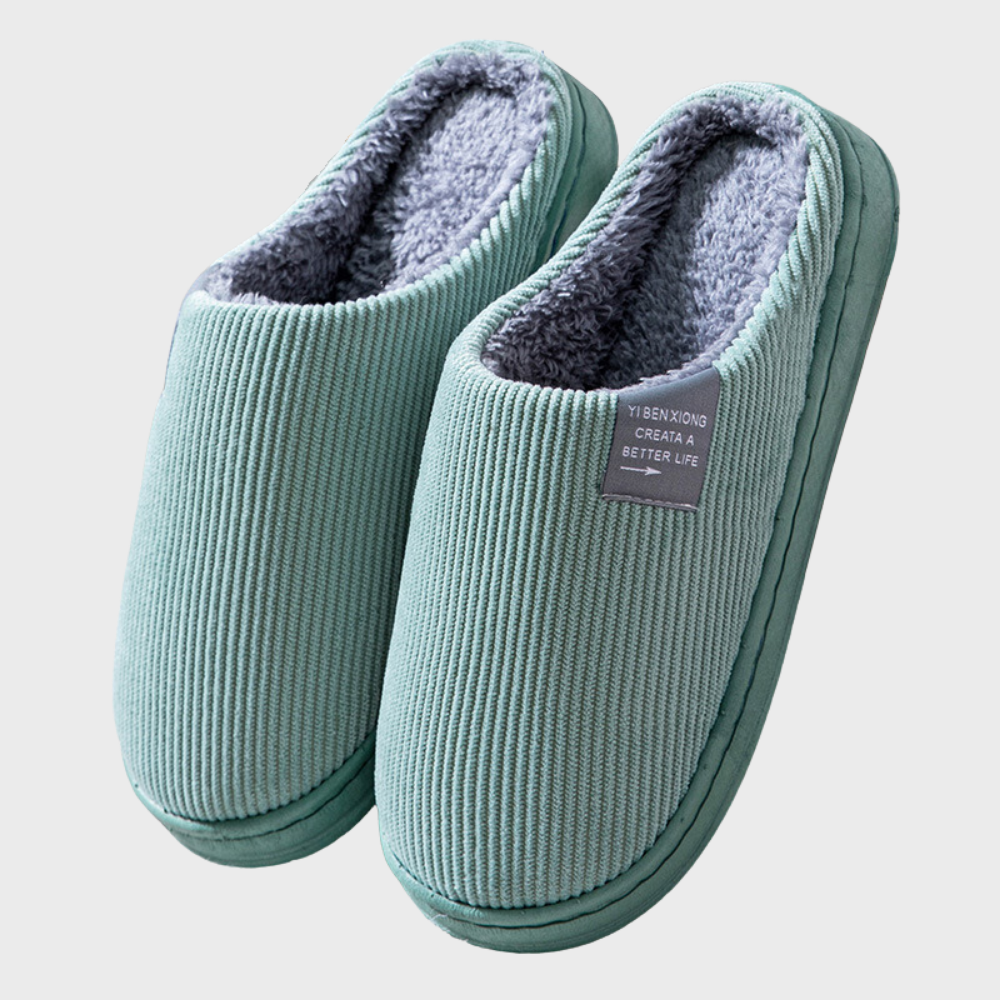 Sally - Warm Ribbed Lined Slippers