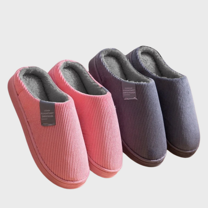 Sally - Warm Ribbed Lined Slippers