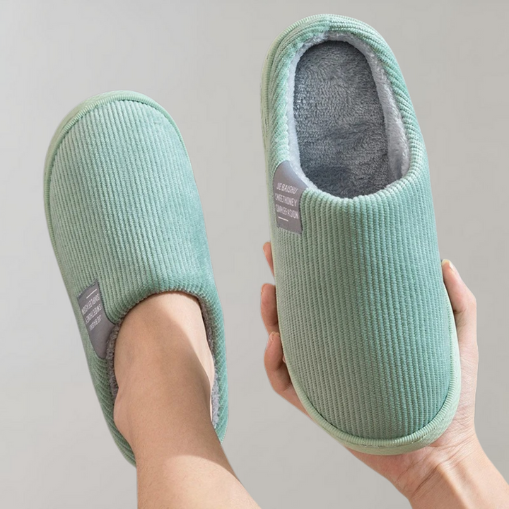 Sally - Warm Ribbed Lined Slippers