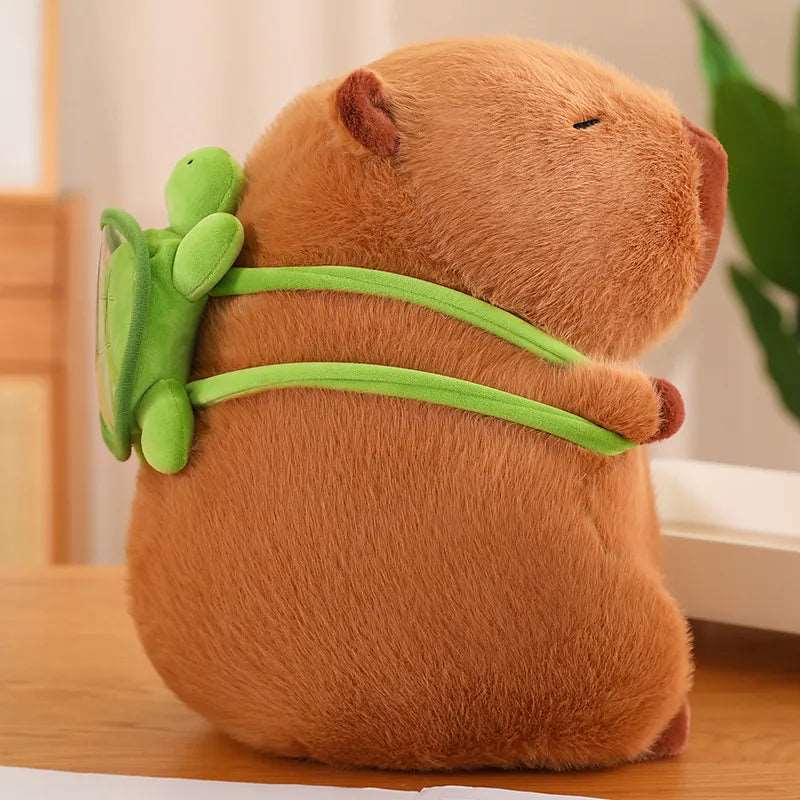 Huggable Capybara with Turtle Backpack - TurtleBuddy