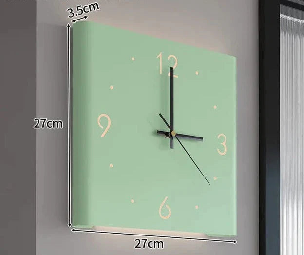 Dubbelzijdige Vierkante Wandklok met Verlichting - TimeLume