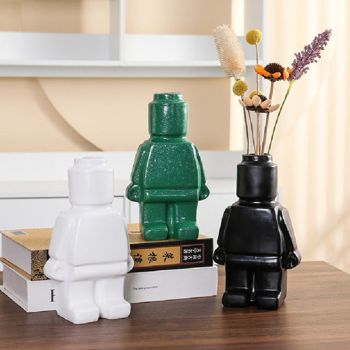 Robot Ceramic Flower Pots - BrickBotanica