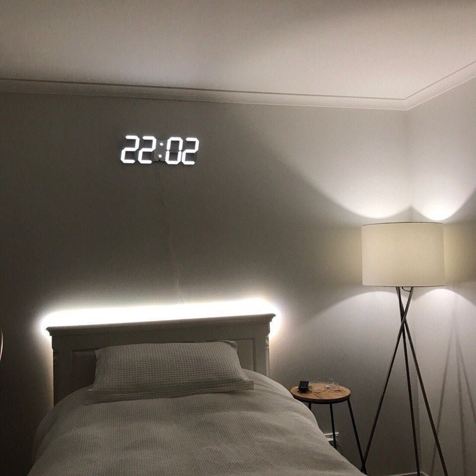 3D LED Wandklok met Dimbare Verlichting – Timora