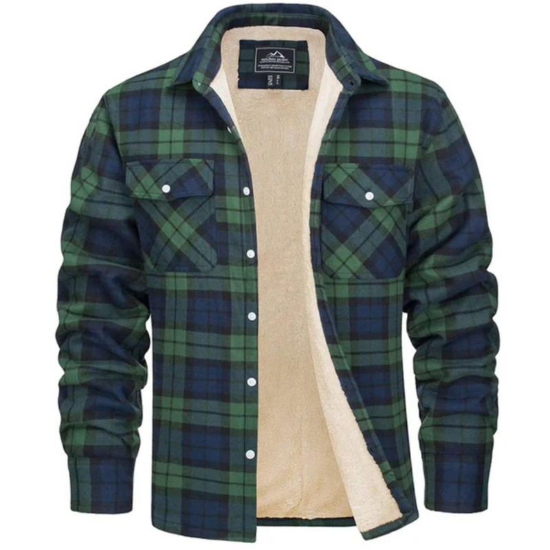 Fleece Gevoerde Geruite Herenjas – Arvid