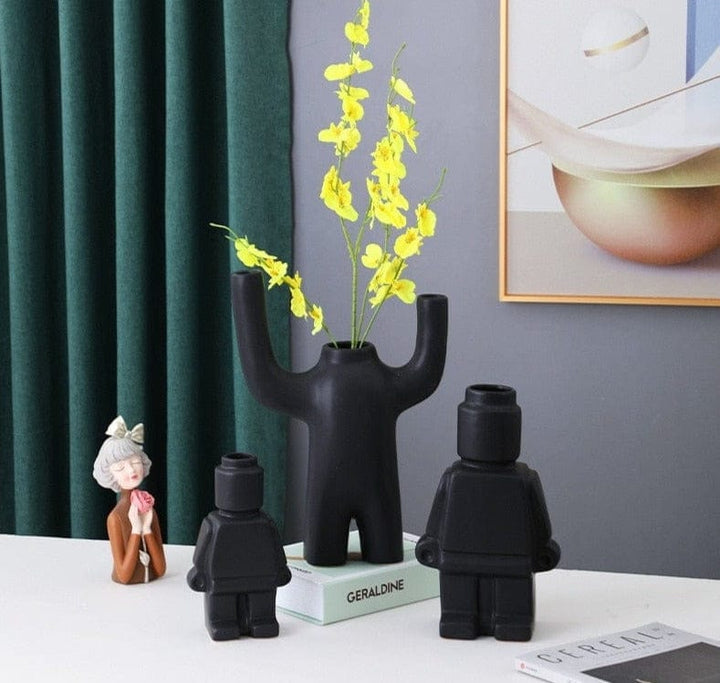 Robot Ceramic Flower Pots - BrickBotanica