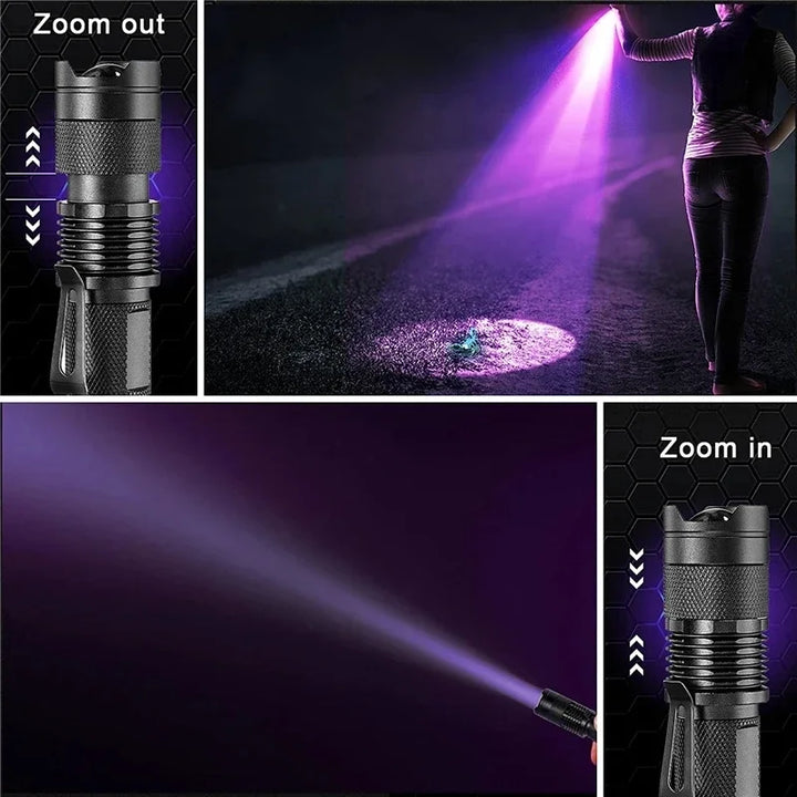 LED UV FLASHLIGHT - ULTRAVIOLET INSPECTION LAMP FOR PET URINE STAINS AND STAIN DETECTION