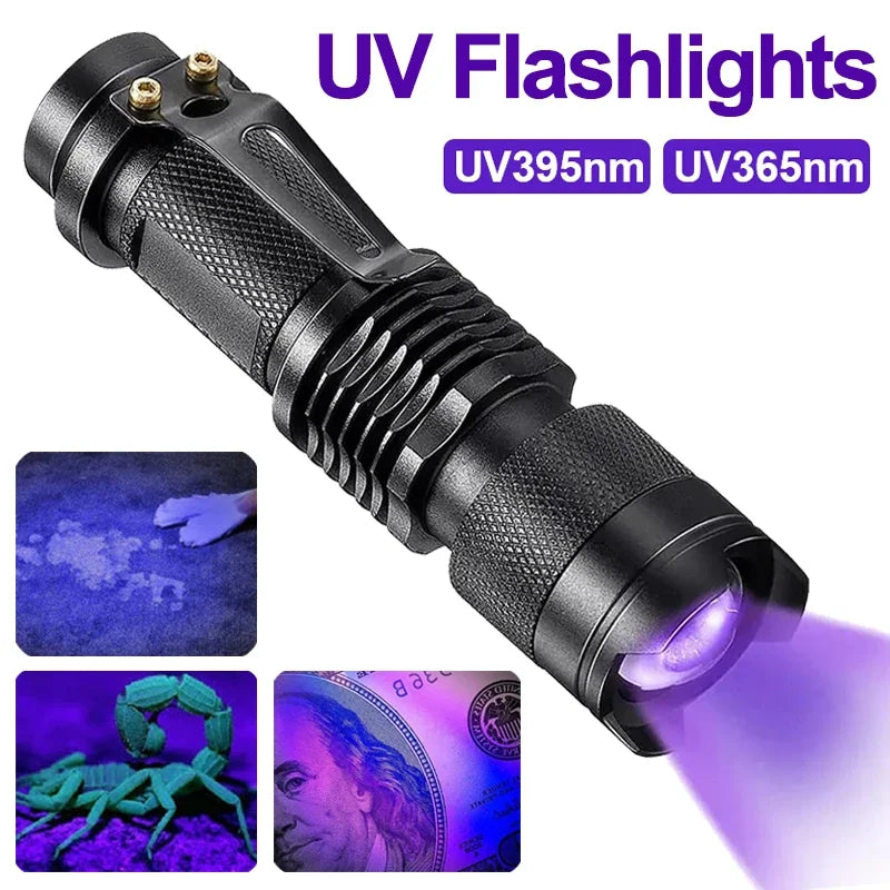 LED UV FLASHLIGHT - ULTRAVIOLET INSPECTION LAMP FOR PET URINE STAINS AND STAIN DETECTION