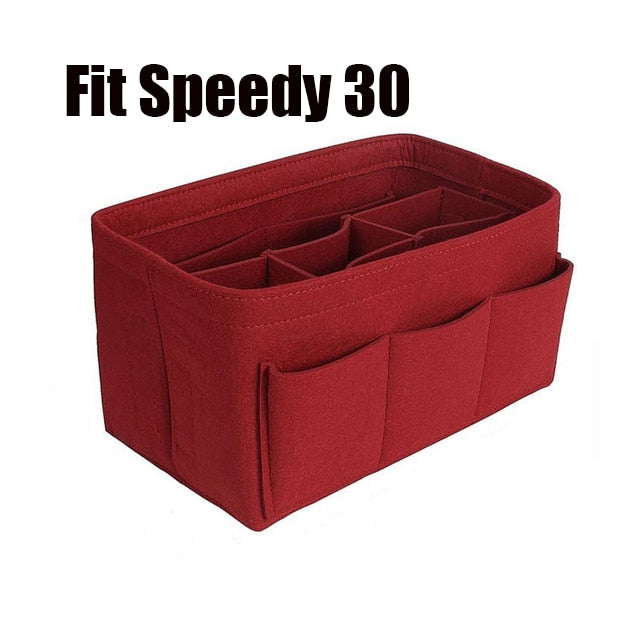 Vilt Handtas en Make-Up Organiser Inzet – Multi-Vakken Handtas Opslag