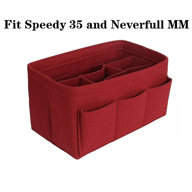 Vilt Handtas en Make-Up Organiser Inzet – Multi-Vakken Handtas Opslag