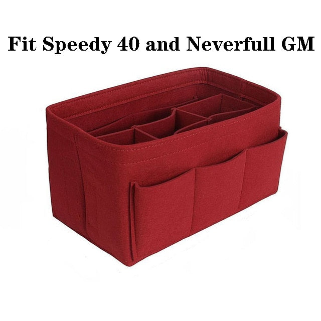 Vilt Handtas en Make-Up Organiser Inzet – Multi-Vakken Handtas Opslag