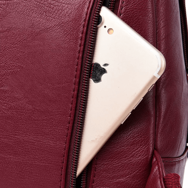 Premium Waterdichte Leren Rugzak voor Dames